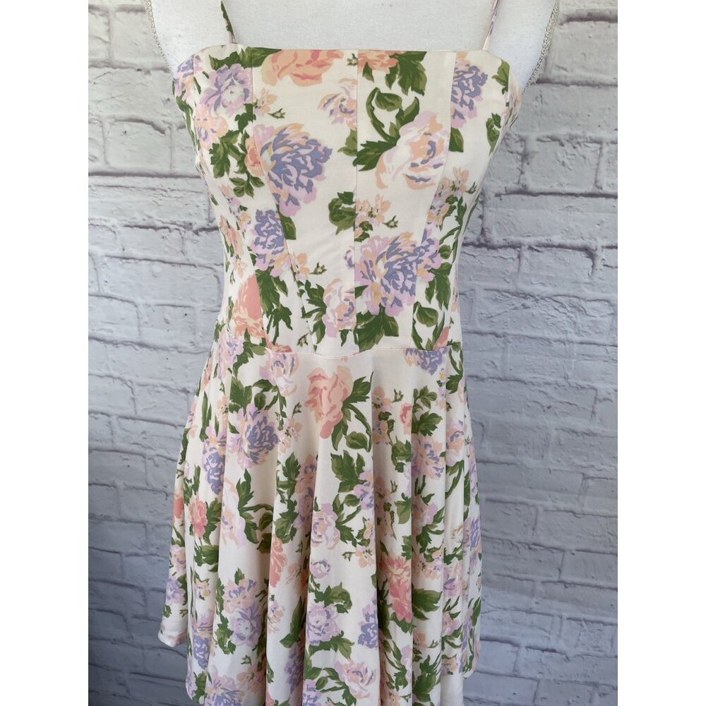 ZARA NWT Women's Floral Short Flare Dress Size Medium Adjustable - Picture 2 of 16
